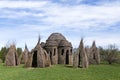 Land artist Patrick DoughertyÃ¢â¬â¢s Monumental Dougherty next to ribboned wish tree